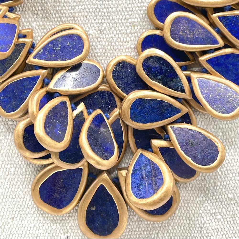Rarities Carol Brodie African Lapis 2 Strand Statement Necklace RETIRED RARE - Picture 12 of 16